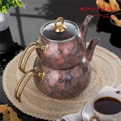 Bronze Marble Teapot Set