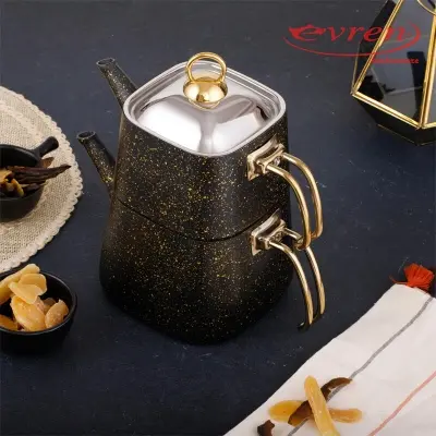 Gold Stone Square Teapot