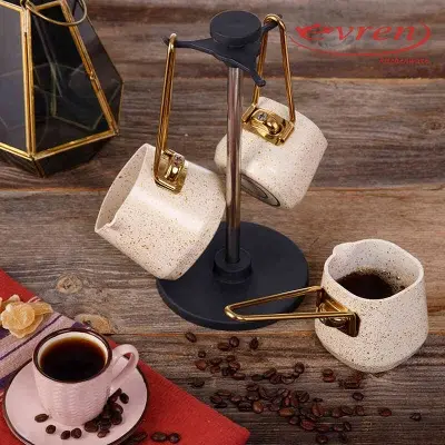 Cream Square Coffee Pot